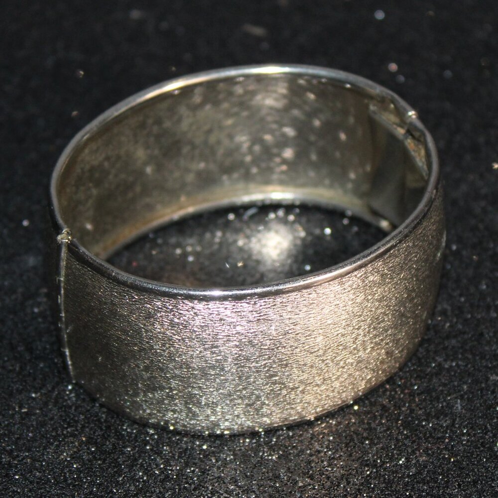 Silver Tone Cuff Bracelet with Clasp